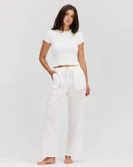Parke Eyelet Boxer Pants White Eyelet 2