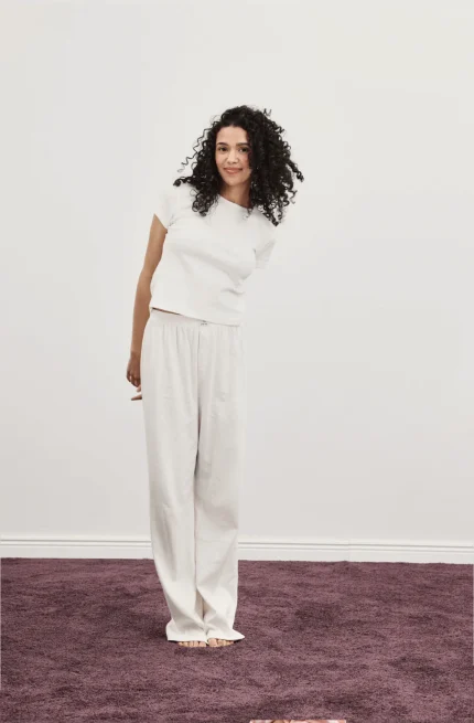 Parke Heart Pointelle Boxer Pants White 1