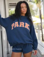 Parke Heritage Varsity Mockneck Denim Creamsicle 3