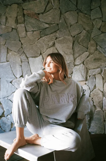 Parke Monochrome Varsity Mockneck Charcoal (1)