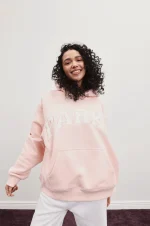 Parke Varsity Hoodie Sweatshirt Ballet & White (1)