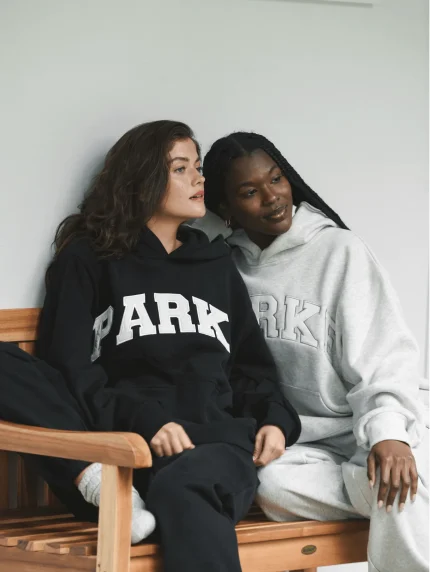 Parke Varsity Hoodie Sweatshirt Black & White (1)
