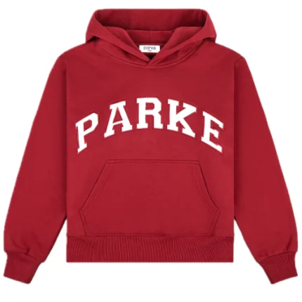 Parke Varsity Hoodie Sweatshirt Burgundy & White (2)