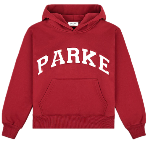 Parke Varsity Hoodie Sweatshirt Burgundy & White (2) Parke Varsity Hoodie Sweatshirt Burgundy & White (2)