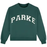 Parke Varsity Mockneck Evergreen & White (2)